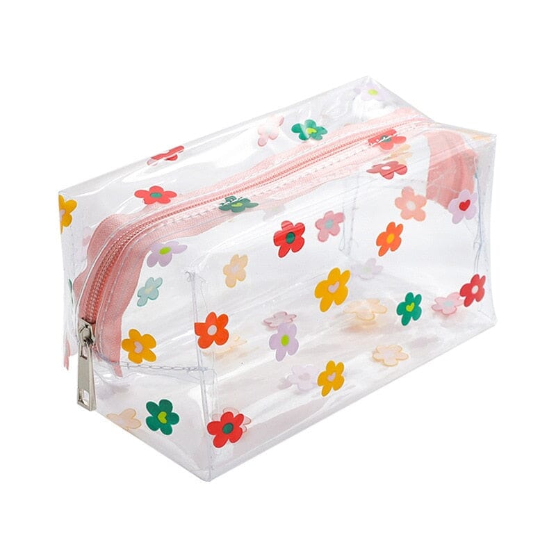 Vue latérale de la trousse de toilette en PVC