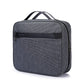 Trousse de toilette grise avec plusieurs compartiments pratiques
