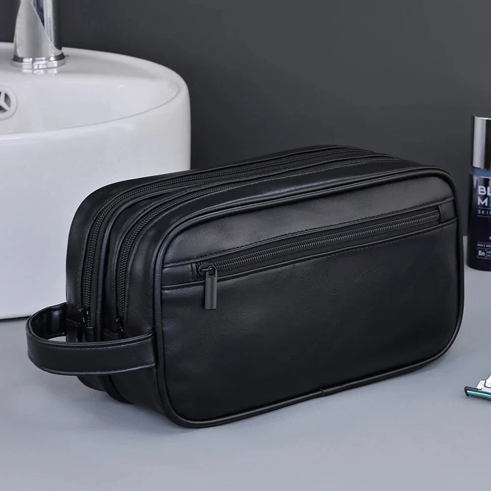 Version noire de la trousse de toilette pour homme