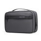 Trousse de toilette grise avec nombreux compartiments