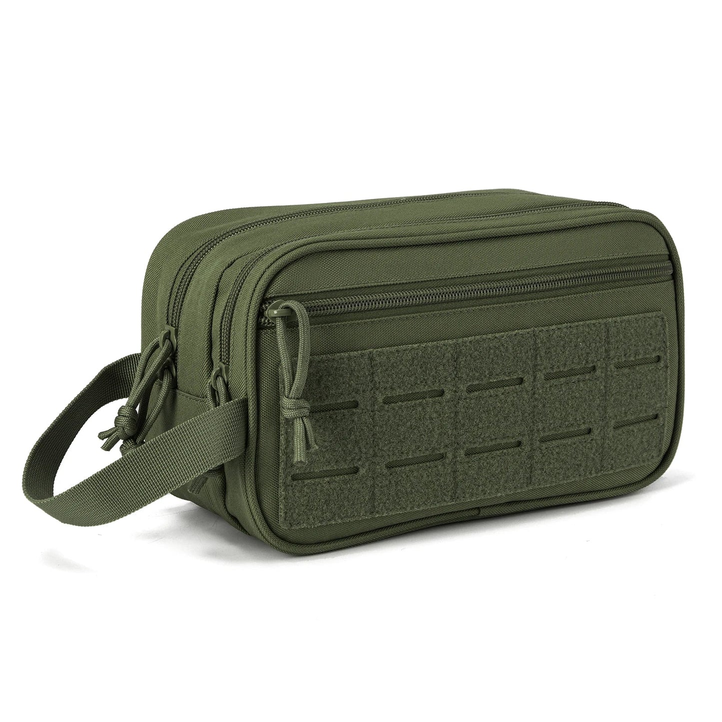 Trousse de toilette kaki en tissu oxford robuste