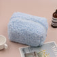 Trousse bleu ciel en flanelle, idéale pour le voyage
