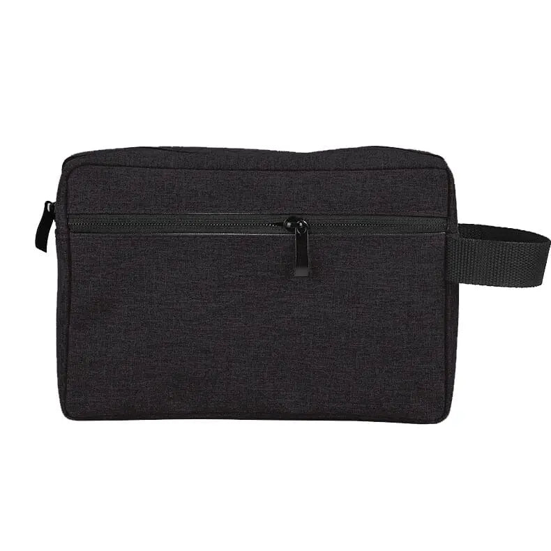Trousse de toilette noire en tissu Oxford, grande poche principale