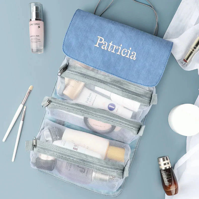 Trousse de toilette bleu ciel avec fermeture éclair