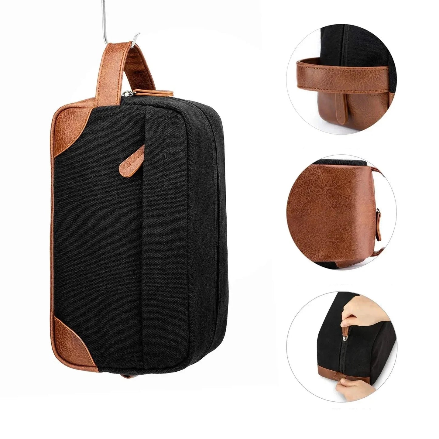 Intérieur spacieux de la trousse de toilette avec poches