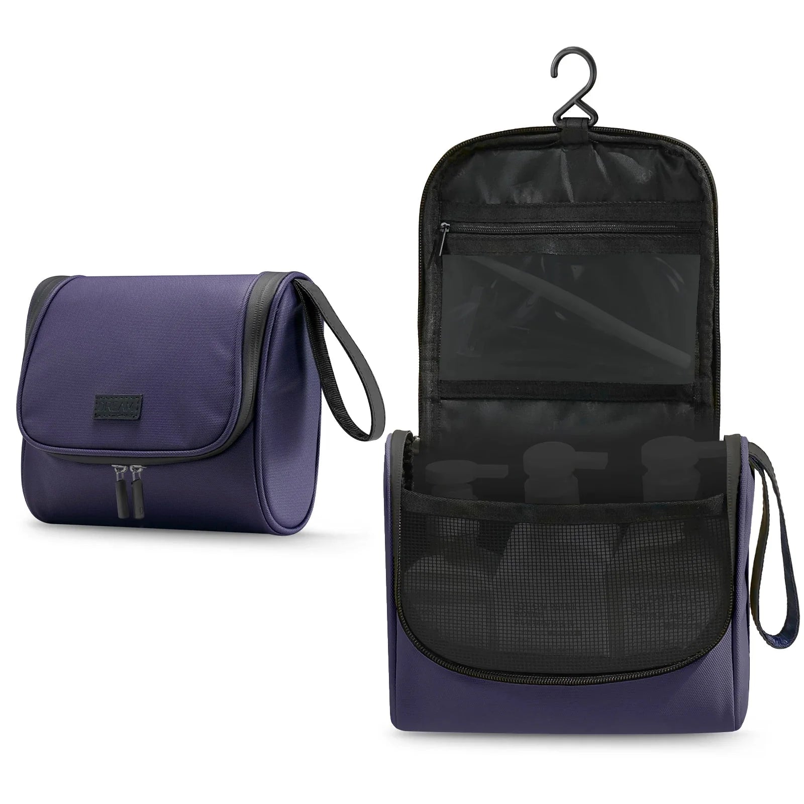 Modèle violet de trousse de toilette avec crochet robuste
