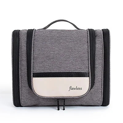 Trousse grise avec compartiments pour produits d'hygiène