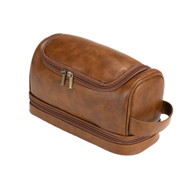 Trousse vintage suspendue en couleur camel