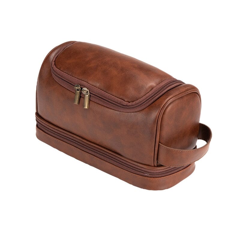 Trousse marron suspendue avec détails en PU
