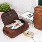 Trousse de toilette vintage en PU avec fermeture éclair