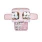 Trousse de toilette matelassée ouverte avec produits visibles