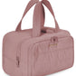 Trousse de toilette rose foncé avec finition sophistiquée