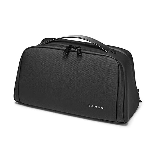 Trousse noire avec texture en tissu oxford et polyester