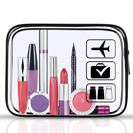 Trousse de toilette transparente en PVC avec fermeture éclair