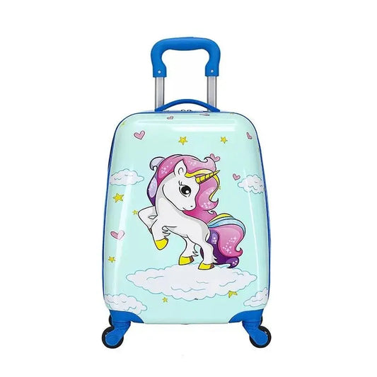 Valise enfant licorne, fermeture éclair et poignée rétractable