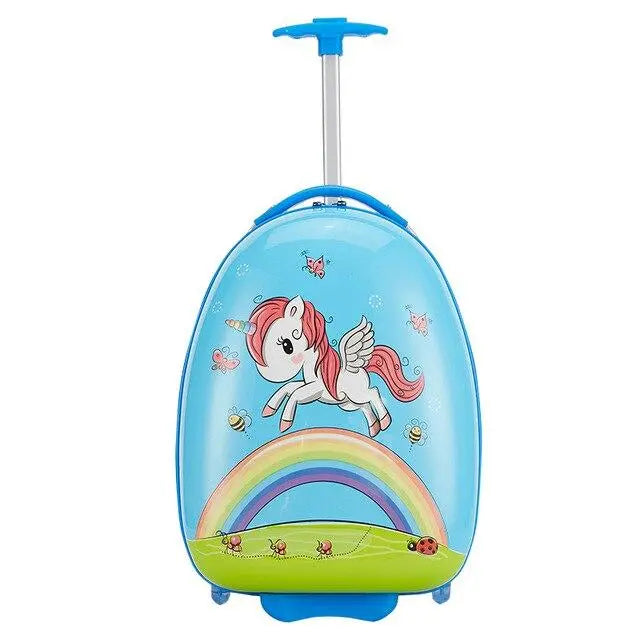 Valise rigide avec licorne volante pour enfant, vue de face