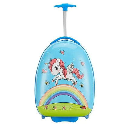 Valise rigide avec licorne volante pour enfant, vue de face