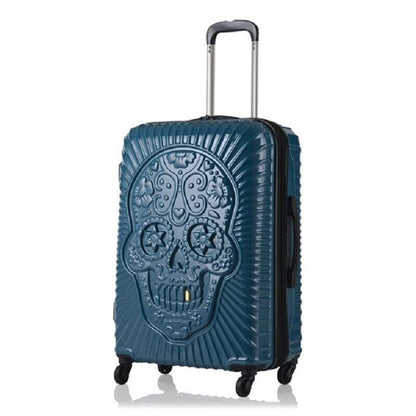 Dimensions de la valise bleue avec roulettes multidirectionnelles