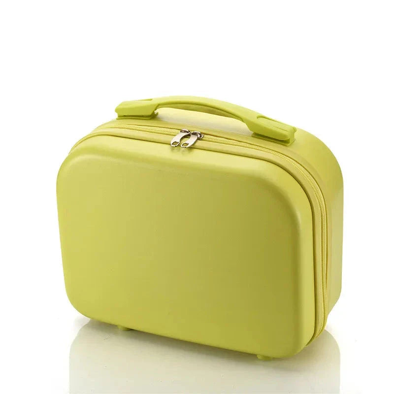 Vanity case rigide jaune avec design moderne et élégant