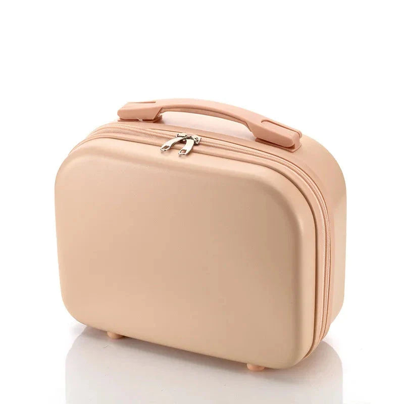Vanity case rose avec poignée pratique pour un transport facile