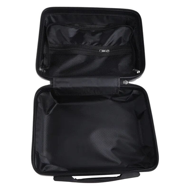 Vanity case rigide fermé avec fermeture à zip visible