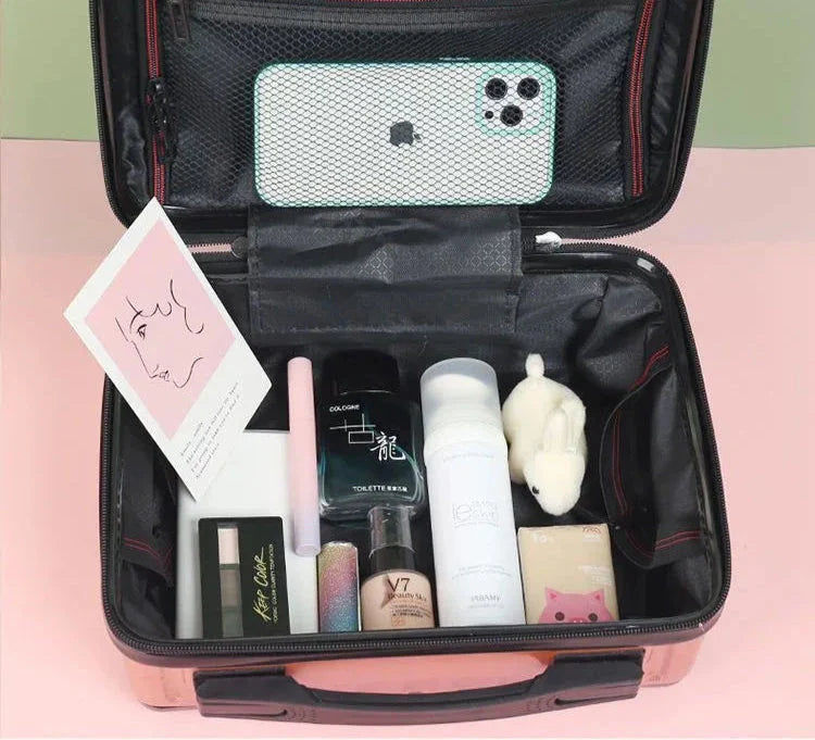 Vanity case rigide avec fermeture éclair robuste