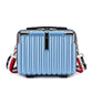 Vanity case rigide bleu avec coins renforcés