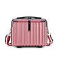 Vanity case rigide rose avec détails de couture soignés