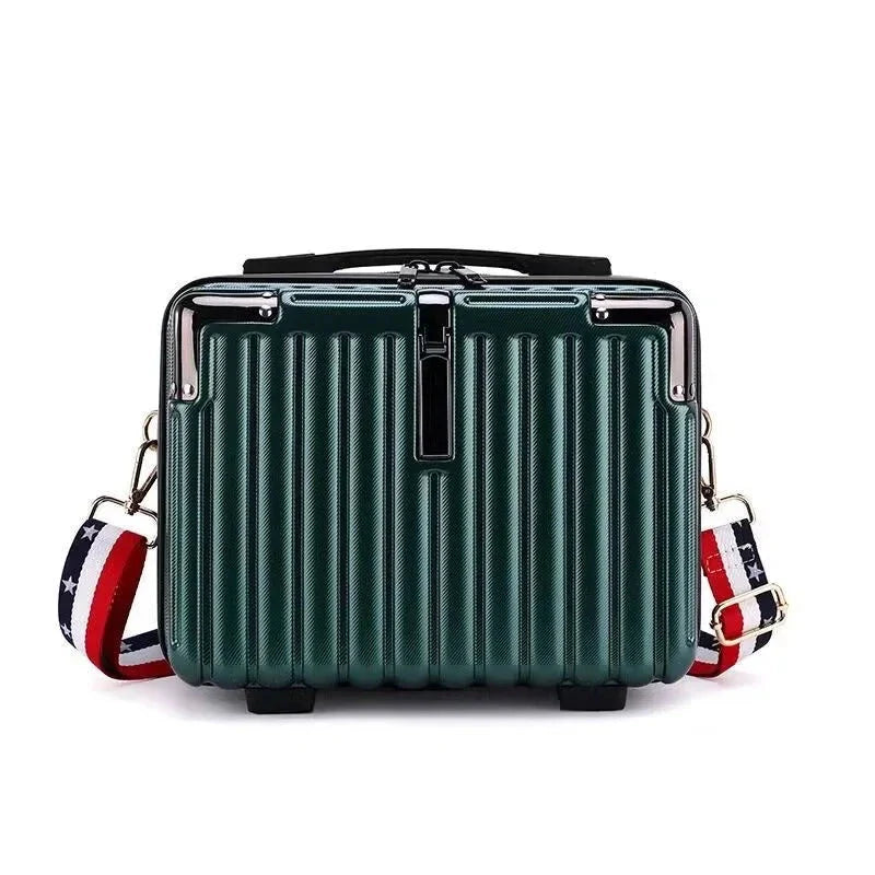 Vanity case rigide vert, texture mate et élégante