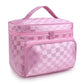 Vanity case rose motif damier, vue de face