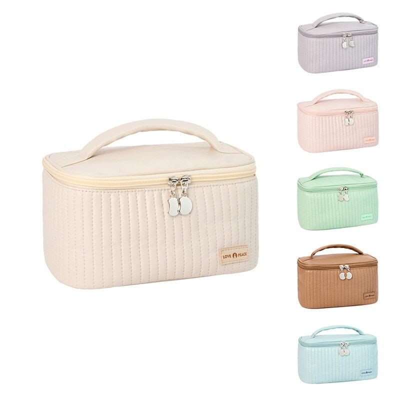 Vanity de voyage femme avec fermeture à zip et poignée