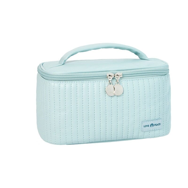Vanity bleu ciel, polyvalent et esthétique pour voyages