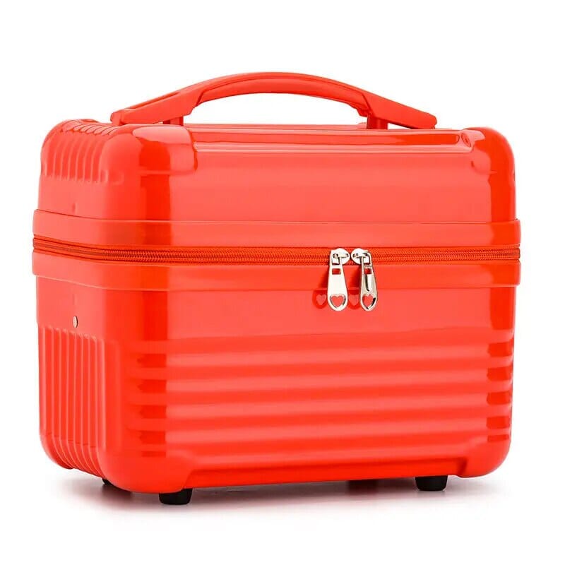 Vanity rouge vif, idéal pour voyages et organisation